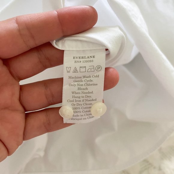 Everlane White Tuxedo Long Sleeve Blouse - Picture 5 of 6